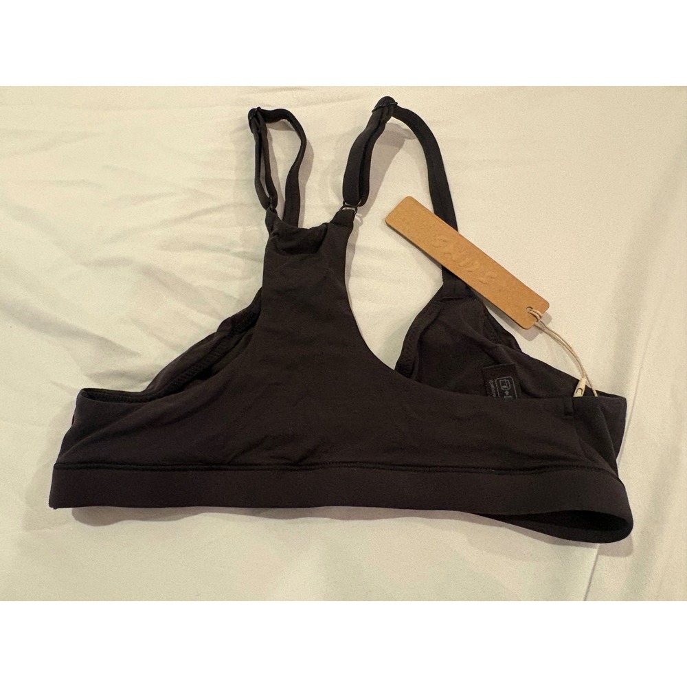 SKIMS Fits Everybody Racerback Plunge Bralette Onyx Black XS PL-PLG-7621W - Picture 3 of 4